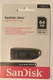 SanDisk Ultra USB 3.0 Flash Drive 64GB 130MB/s new in package