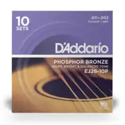 EJ26 Custom Light Phos Bronze Acoustic Guitar Strings (11-52) 10
