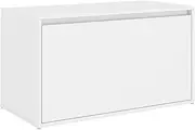 Storage Bench, Entryway Bench with Drawer, Hall Bench for Living Room, Bedroom, 80x40x45 cm White Engineered Wood