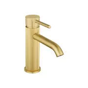 Bathroom Solid Brass Vanity Basin Mixer Tap Brushed Gold Counter Top knurled WELS