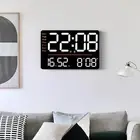 Digital Wall Clock Large Display Modern Week Easy to Install with Temperature