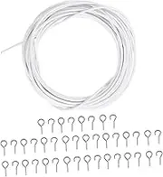 CLISPEED 20pcs Curtain Hanging Rope with Hooks String for Easy Installation Home Hotel Living Bathroom and More