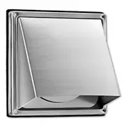 4-Inch External Extractor Wall Vent Outdoor Cushioned Non Return Flap Silver