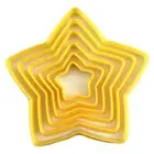6 Pieces Plastic Material Baking Fondant Biscuit Cutter Five-pointed Star Shapes