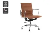 Matt Blatt Eames Replica Low Back Leather Office Chair (Tan/Chrome)