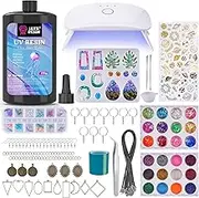 LET'S RESIN UV Resin Kit with Lamp, 153Pcs Resin Jewelry Making Kit with 250g Crystal Clear Low Odor UV Resin, UV Lamp, Resin Accessories, Epoxy Resin Starter Kit for Keychain, Jewelry, Home Decor