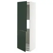 METOD hi cab f fridge or freezer w 2 drs, white/Havstorp deep green, 60x60x200 cm