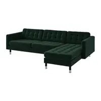 在飛比找IKEA優惠-IKEA 四人座沙發, 含躺椅/djuparp 深綠色/金屬