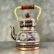USEFUL Vintage Teapot Stovetop Kettle, Solid Heavy Copper Engraved HOME DECORE