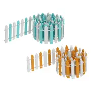 2pcs 35 Inch Miniature Garden Fence Orange White Light Blue White
