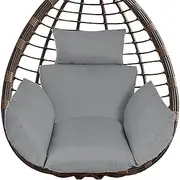 Egg Chair Cushion, Waterproof Egg Chair Cushion Replacement, Outdoor Swing, Soft Hanging Basket Cover for Home Patio, Grey