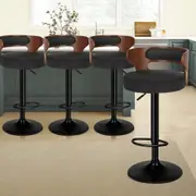 4x ALFORDSON Bar Stools Linen Fabric Black