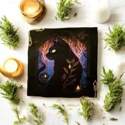 Beautiful CAT Wiccan Pagan Altar Cloth Witch Altar