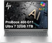 HP ProBook 460 G11 Business Laptop (16" FHD+, Intel Ultra 7 155U, 32GB DDR5 RAM, 1TB SSD) HP Wolf Security, Backlit Numeric KB, 1080P IR Webcam, Fingerprint, Ethernet, Win 11 Pro w/AI Copilot