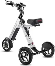 TopMate ES35 Powered Scooter 3 Wheels Foldable Trike with Seat for Adults, Lightweight Electric Scooter with Removable 36V 7.8AH Battery, Reverse Function & Key Switch for Commute and Travel