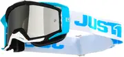 Just1 Iris Track Motocross Goggles, white-blue for Men One Size White Blue