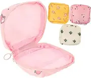 PLAFOPE 4pcs Portable Sanitary Napkin Organizer Bag for Women Durable Cloth Storage Pouch for Travel Outdoor and Office Use Easy to Carry Reusable Mat for Feminine Products