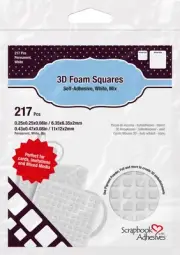 Scrapbook Adhesives 3D Foam Squares Variety Pack 217/Pkg-White (63) .5"X.5",(154