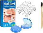 Mouth Guard for Grinding Teeth at Night - 8 Pcs 2 Size Comfortable Custom Fit Mouthguards for Teeth and Toothbrush Gift Grinding and Clenching Sleep Protection mouthguards for Grinding of Teeth