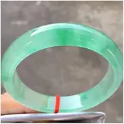 [Generic] Emerald Jade Bangle ice Floating Green Flower Perfect Jadeite Bracelet Jewelry Accessories (Color : A, Size : 54-56mm)
