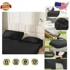 Luxurious Black Stretch Fit Split Top Sheets for Adjustable King Beds - 4 Pieces