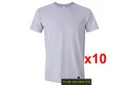 10 Packs Gildan T-SHIRT Basic Tee S - 5XL Small Big Men Heavy Cotton (Sport Grey)