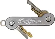 KeyBar | Everyday Carry Compact Key Holder Multi-Tool and Keychain Organizer with Pocket Clip (Holds up to 12 Key) Stonewashed Aluminum