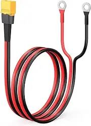 ELFCULB 10AWG 2FT XT60 Male to O Ring Terminal Cable, Ring Terminal to XT60 Cable, Compatible with LiFePO4, AGM, Deep-Cycle, and EV Lead-Acid Batteries with M8 Terminals (0.6M)