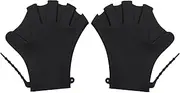 1 Pair Swimming Gloves Webbed Fitn Water Resistance Training Gloves Silicon Swimming Diving G Swim Training Mittens Black