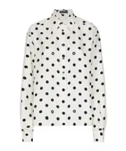Dolce Gabbana Polka-Dot Printed Twill Shirt IT40 black and white