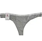 CALVIN KLEIN Womens CK One Logo Cotton Thong Gray Underwear Size MEDIUM NEW