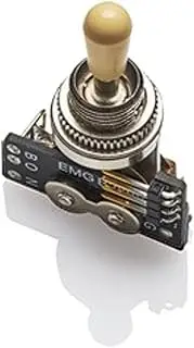 EMG Pickups »3-Way B289 Toggle Switch - Ivory KNOB« Pickup Selector Switch for Electric Guitars in Gibson™ Style | 2 Connection Cables (Short/Long) | Ivory Button