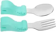 Vaguelly Baby High Chair Feeding Portable Toddler Weaning Set Silicone Handle Fork Spoon