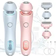 Proustore Razor, Glide Pro 3.0 Razor for Women, 2 in 1 Wet & Dry Waterproof Electric Razors for Women, with Removable Head, for Leg Arm Underarm Bikini Area (Mix)