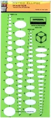 Berol Rapidesign Template - Metric Ellipse Master - R-2078
