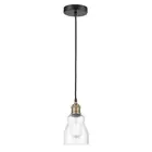 Innovations Ellery 1Lt 5" Cord Mini Pendant, Black Brass/Seedy - 616-1P-BAB-G394