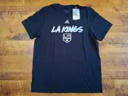 LA KINGS Mens ADIDAS Amplifier Black And Silver Short Sleeve T Shirt NEW