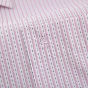 【ROBERTA諾貝達】 台灣製男裝 休閒百搭 簡約條紋長袖襯衫 RDE80-73粉紅