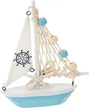 CORHAD Mediterranean Style Boat Decoration Wooden Sailboat Model Home Decor Nautical Table Centerpiece