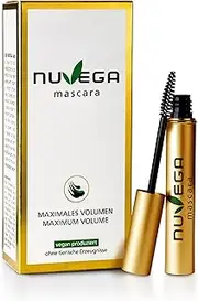 Nuvega Mascara - Vegan Mascara Smudge- and Smudge-Proof I For Volume, Long Eyelashes I Nourishing Mascara with Hyaluronic Acid I Made in Germany I 5 ml