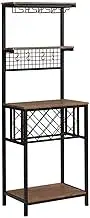 Wine Rack,Wrought Iron Wine Rack,Floor-Standing Narrow Cabinet (can Hold 20~30 Bottles),Suitable for Bars(Black)