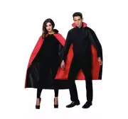 Halloween Adult Vampire Cape Costume ONE SIZE Reversible 2 Pieces