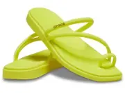 Crocs Womens Miami Toe Loop Sandals Size 9 Acidity Green Slip On Beach Resort