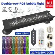 LED Aquarium Light RGB Air Bubble Fish Tank Strip Lights Bar Lamp Remote Control