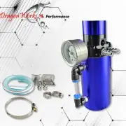 Oil Catch Can Baffled Tank Breather Universal Blue with Gauge Fits Smart (for: Smart)