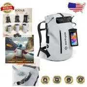 Durable Roll-Top Waterproof Backpack with Splash-Proof Zipper & Dry Bag Features