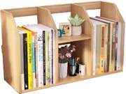 Desktop Bookshelf, Desk Supplies Organizers and Accessories Storage Display Rack Office Home Decor (Walnut)