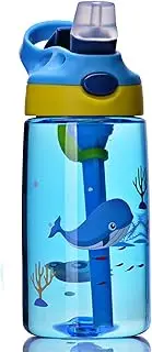 16oz/480ml Children Water Bottle with Tritan, BPA-Free Cup, Leak-Proof – Straw Top with Lock - Suitable for Schools, Sports, Camps, Picnics&More, Drink Bottle for Children (Whale)