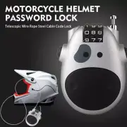Motorcycle Helmet Lock Cable Bike Password Lock Telescopic Cable Wire Rope D2G9