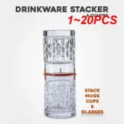 1~20PCS Coffee Mug Organizer Storage Stacker Kitchen Cabinet Stackable Shelf For